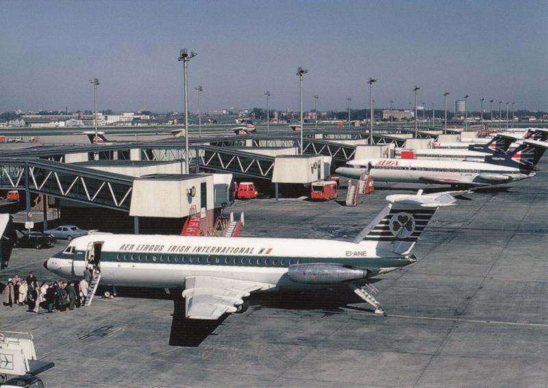 Aer Lingus, BAC 111 at London Heathrow Airport Postcard