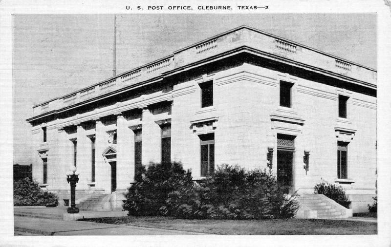 CLEBURNE, TX Texas   US POST OFFICE   Johnson County   c1940's Linen Postcard