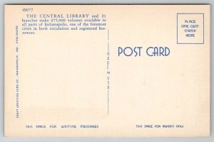 Indianapolis IN Public Library Indiana Postcard D42