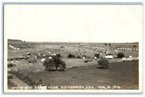 1912 Birds Eye View Tent Camp Red Army Near Six Corners KS RPPC Photo Postcard