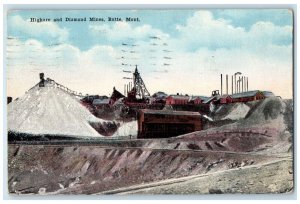 1924 Highore Diamond Mines Exterior Factory Building Butte Montana MT Postcard