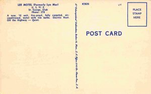 Lee Motel US 91 E St George Utah linen postcard