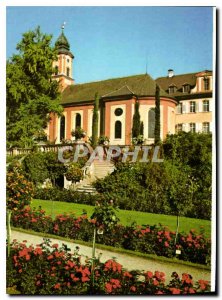 Old Postcard Insel Mainau im Bodensee Blick auf Rosengarten nit Schlob und Ki...