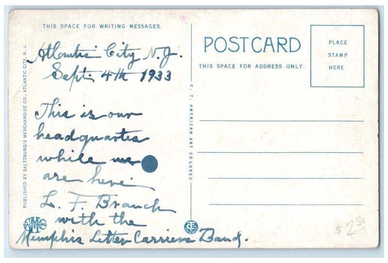 c1940 Sun Parlor Wright's Hotel Arctic IL Ave. Atlantic City New Jersey Postcard