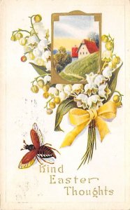 Easter Thoughts Butterfly 1917 postal marking on front