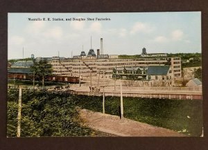 Mint Montello Railroad Station Douglas Shoe Factories Picture Vintage Postcard