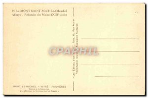 Old Postcard Mont Saint Michel abbey Refectoire Des Moines