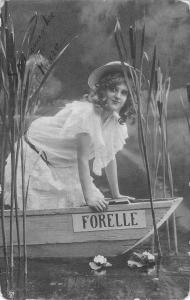 us206 forelle girl in a boat fantasy fashion fancy lady beauty bacau 1910