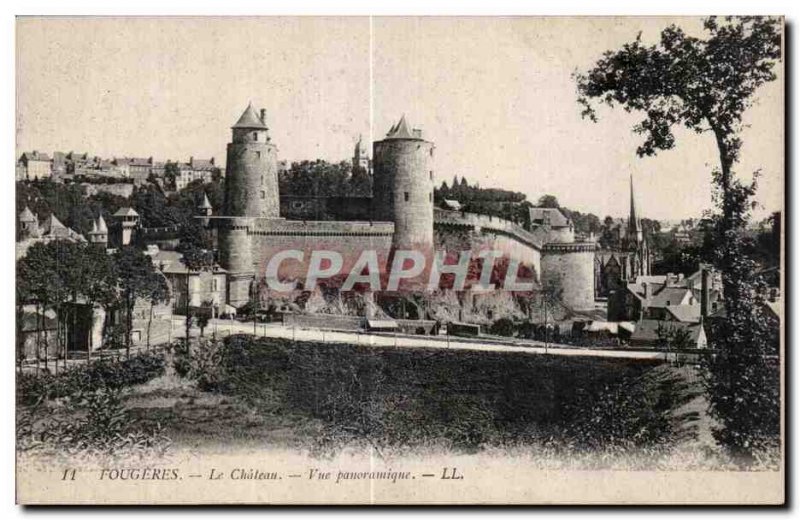 Old Postcard Fougeres Chateau Panoramic