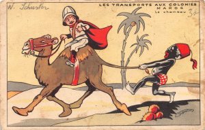 Ethnic Transports of Colonies of Morocco by Camels N Schuster Art postcard C359