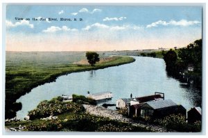 c1910 View Jim River Lake Field Exterior Huron South Dakota SD Vintage Postcard