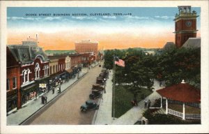 Cleveland Tennessee TN Ocoee Street Scene Business Section Vintage Postcard