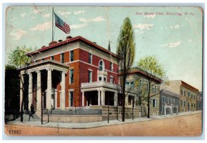 c1910 Fort Henry Club Wheeling West Virginia WV Antique Posted Postal Card 