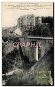 Old Postcard Picturesque Creuse Boussac Castle On A Rock Peak has the edge of...