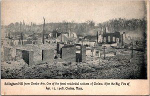 Massachusetts Chelsea Fire 12 April 1908 Bellingham Hill From Chester Avenue