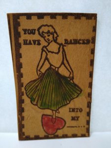 Leather Postcard You Have Danced Into My Heart Ballerina Dancer Robbins Unused 