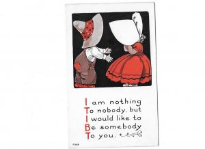 Sun Bonnet Sue & Boyfriend  I am Nothing to Nobody but I Would Like to be