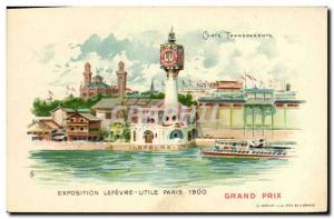 Old Postcard transparent map Paris Exhibition Useful Lefevre Paris 1900 Grand...