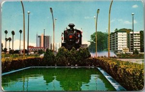 1950s Guadalajara, Jal. Mexico Postcard Entrance to the City by Railroad Train 