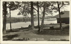 Perry NY? Silver Lake Assembly Grounds Train Depot Station Real Photo Postcard