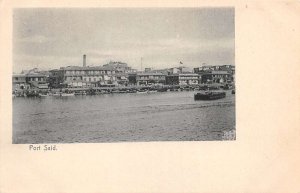 Port Said Egypt Water Front Harbor View Vintage Postcard AA75000