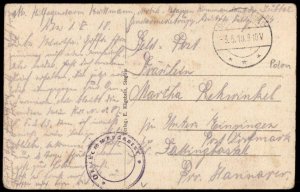 Germany WWI General Hindenburg Patriotic Oberkommandatur Feldpost PPC G67450