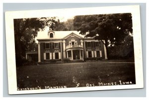 Vintage 1950's RPPC Postcard Governor's Mansion & Grounds Des Moines Iowa