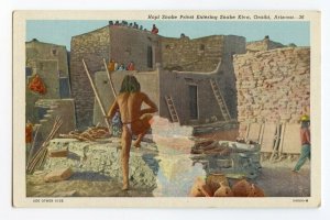 Postcard Hopi Snake Priest Entering Snake Kiva Oraibi Arizona Standard View Card
