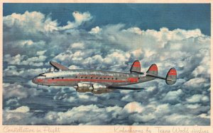 Vintage Postcard TWA's Famous Dependable Consengers Trans World Airline