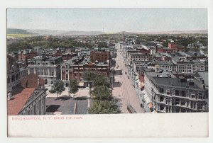 P3032, old postcard birds eye view binghampton new york, unused