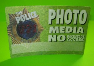 The Police Backstage Pass Concert World Tour Original Otto 2007 Over Sized Green