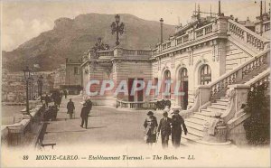 Old Postcard Monte Carlo Spa Establishment