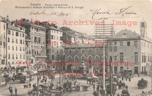 Italy, Genova, Genoa, Piazza Caricamenta, 1908 PM