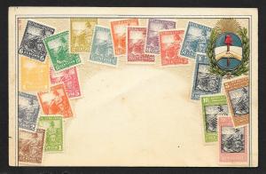 ARGENTINA Stamps on Postcard Embossed Shield Used c1911