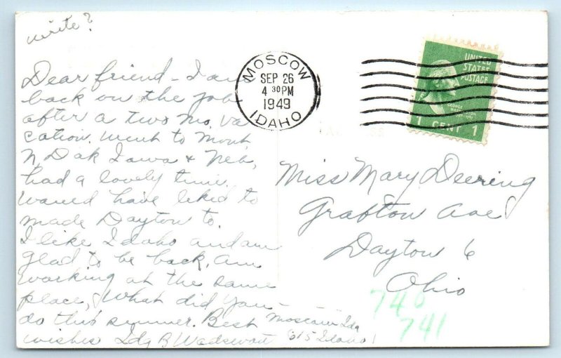 RPPC MISSOULA, MT Montana ~ BLACKFOOT RIVER & Highway 1949 Hough Postcard 