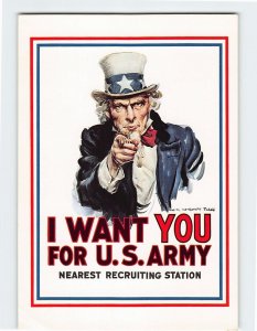 Postcard I Want You For U. S. Army, Nearest Recruiting Station