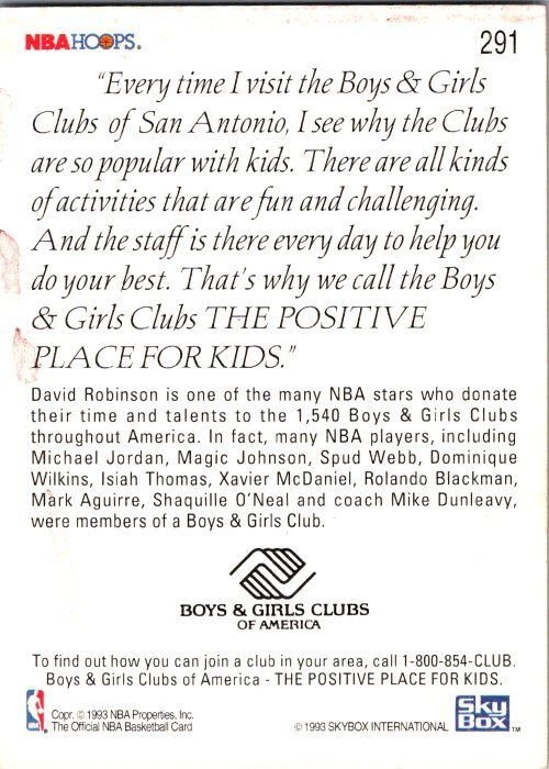 1993 NBA Basketball Card David Robinson  sk20231