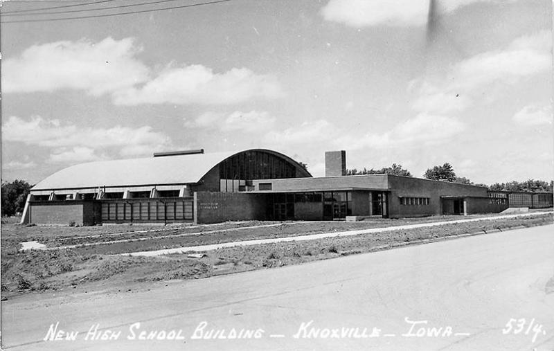 Knoxville IA New High School Building RPPC Real Photo Postcard