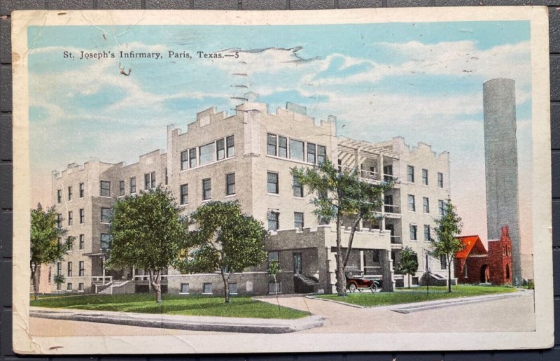 Vintage Postcard 1915-1930 St. Joseph's Infirmary Paris Texas