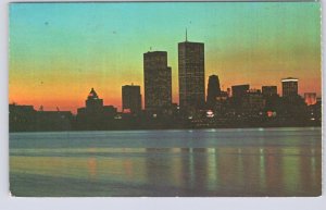Twilight Skyline, Toronto, Ontario, Vintage Chrome Postcard