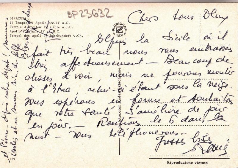 BF23632 siracusa il tempionti apolio  italy   front/back image