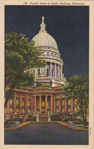 Wisconsin Madison Capitol Dome At Night