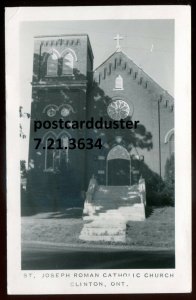 h2795 - CLINTON Ontario 1950s St. Joseph Church. Real Photo Postcard