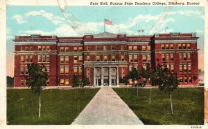 Vintage Postcard 1945 Russ Hall Kansas State Teachers College Pittsburg Kansas