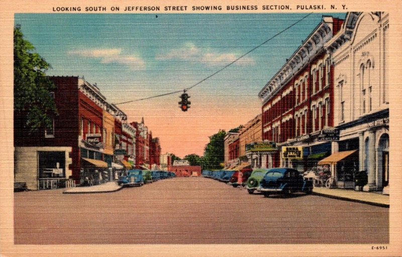 New York Pulaski Looking South On Jefferson Street Showing Business Section