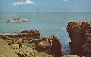 Vintage Postcard 1955 Cruise at Thunder Hole Acadia Nat'l Park Bar Harbor Maine