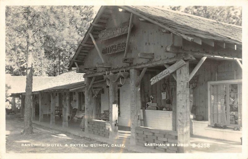 RPPC Ranchito Motel & Skytel, Quincy, CA Eastman Photo ca 1950s Vintage Postcard