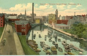 Postcard Early View of Division Street Bridge in Pawtucket, RI   W5