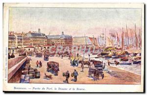 Old Postcard Bordeaux Customs Part Customs Port and the Stock Exchange