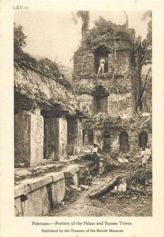 Ancient Maya Central America Palenque Portion of the Palace and Square Tower